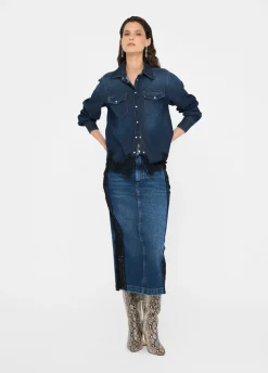 Liu Jo Falda de denim con encaje-Mujer Faldas