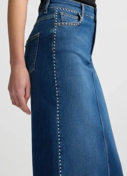 Liu Jo Falda de denim con tachuelas-Mujer Faldas