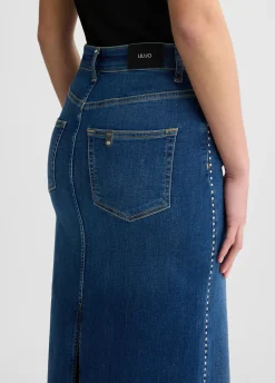 Liu Jo Falda de denim con tachuelas-Mujer Faldas