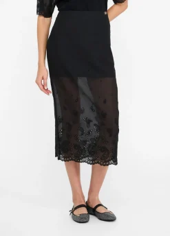 Liu Jo Falda de organza con bordados-Mujer Faldas
