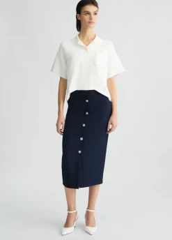 Liu Jo Falda midi con botones-Mujer Faldas|Tailleur