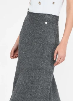 Liu Jo Falda midi de punto con lentejuelas-Mujer Faldas