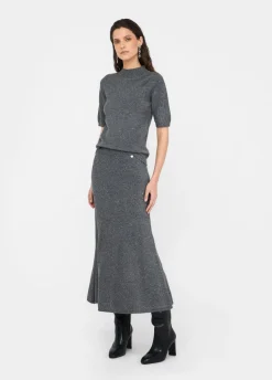 Liu Jo Falda midi de punto con lentejuelas-Mujer Faldas