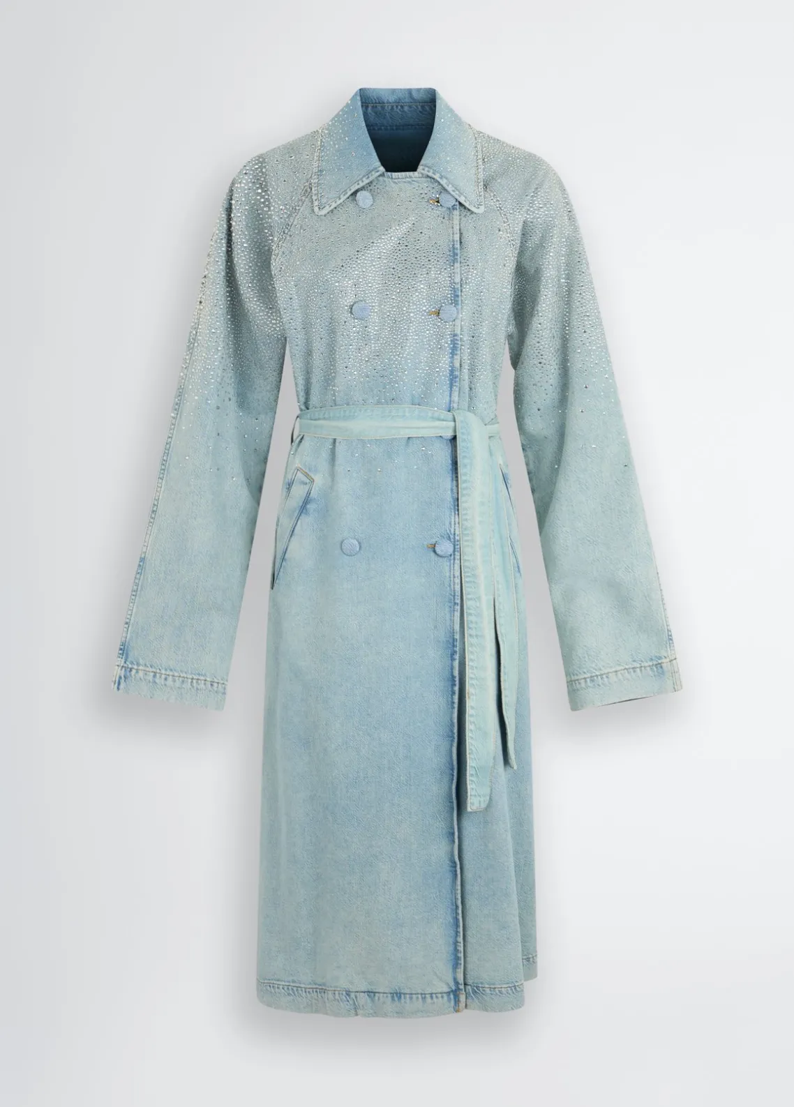Liu Jo Gabardina vaquera con strass-Mujer Abrigos Y Chalecos|Chaquetas