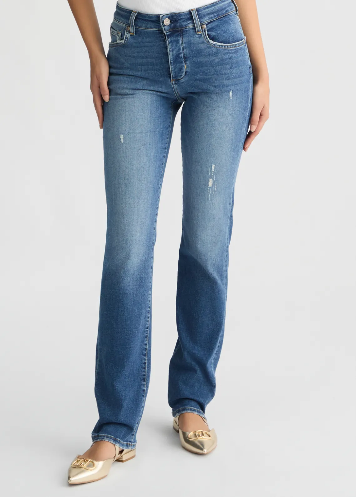Liu Jo Jeans rectos de tiro alto-Mujer Vaqueros Rectos