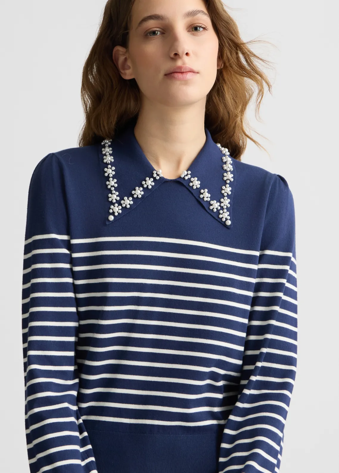 Liu Jo Jersey a rayas con cuello-Mujer Cárdigans Y Jerséis