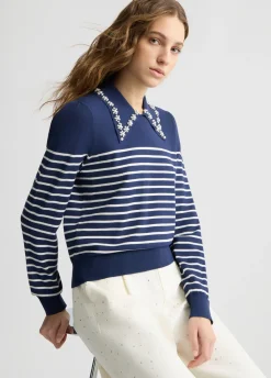 Liu Jo Jersey a rayas con cuello-Mujer Cárdigans Y Jerséis