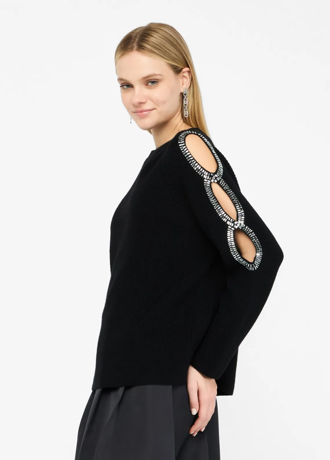 Liu Jo Jersey con abertura joya-Mujer Cárdigans Y Jerséis