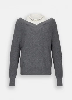 Liu Jo Jersey con bordados de pedrería-Mujer Cárdigans Y Jerséis