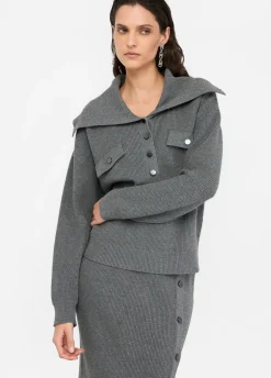 Liu Jo Jersey con cuello de gran tamaño-Mujer Cárdigans Y Jerséis