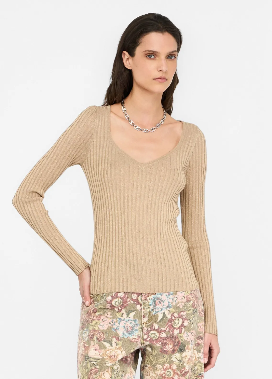 Liu Jo Jersey con escote de pico-Mujer Cárdigans Y Jerséis