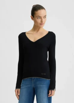 Liu Jo Jersey con escote de pico-Mujer Cárdigans Y Jerséis