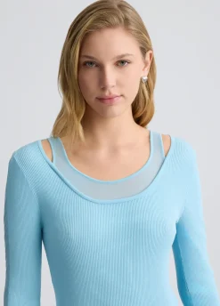 Liu Jo Jersey con inserciones de tul-Mujer Ropa Deportiva|Cárdigans Y Jerséis