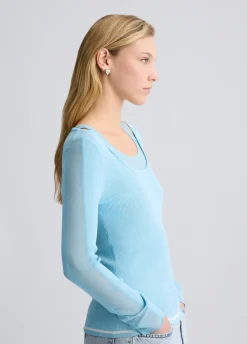 Liu Jo Jersey con inserciones de tul-Mujer Ropa Deportiva|Cárdigans Y Jerséis