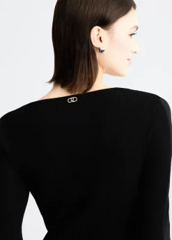 Liu Jo Jersey con inserciones de tul-Mujer Ropa Deportiva|Cárdigans Y Jerséis