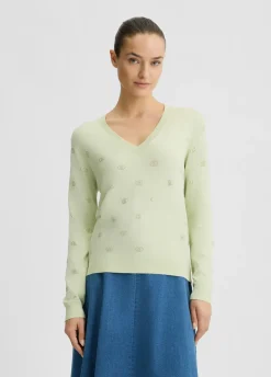 Liu Jo Jersey con logotipo y strass-Mujer Cárdigans Y Jerséis