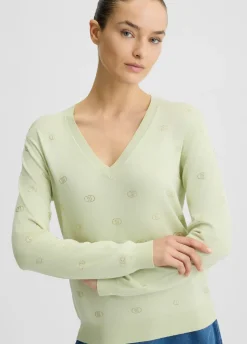Liu Jo Jersey con logotipo y strass-Mujer Cárdigans Y Jerséis