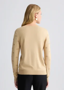 Liu Jo Jersey con logotipo y strass-Mujer Cárdigans Y Jerséis