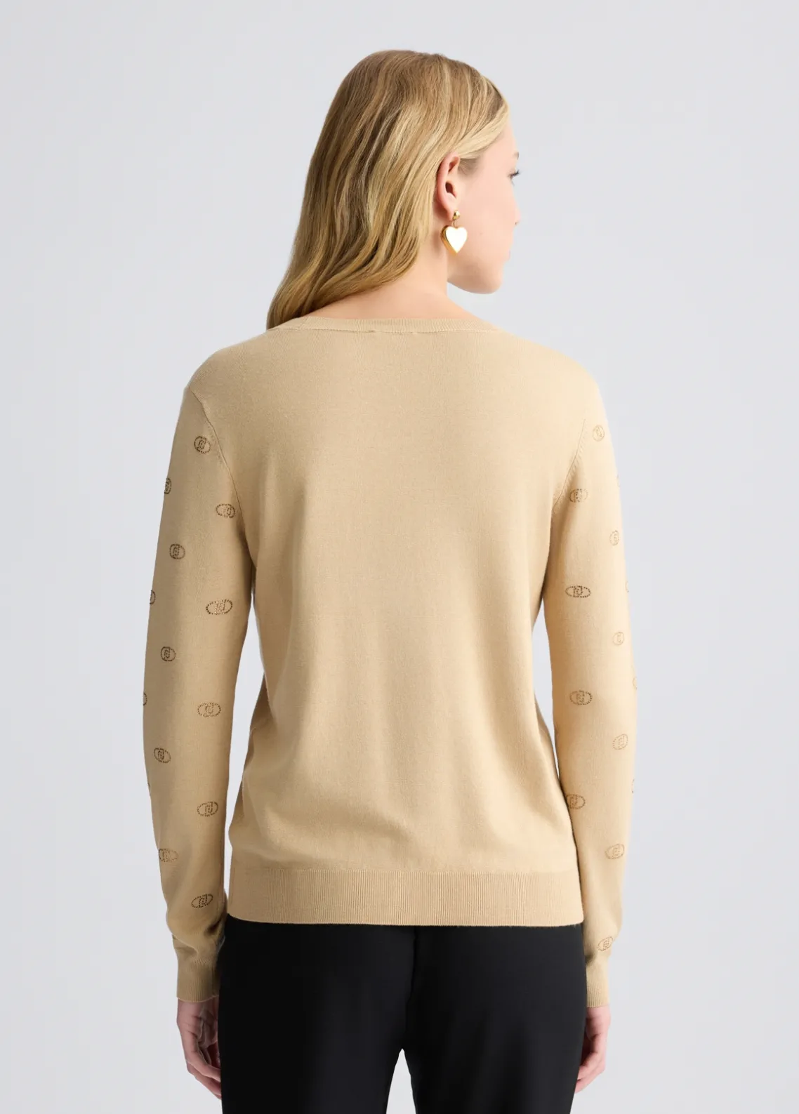 Liu Jo Jersey con logotipo y strass-Mujer Cárdigans Y Jerséis