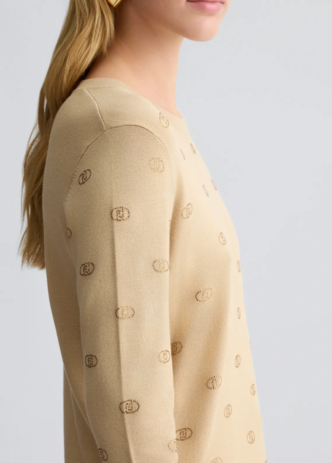 Liu Jo Jersey con logotipo y strass-Mujer Cárdigans Y Jerséis