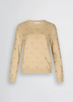 Liu Jo Jersey con logotipo y strass-Mujer Cárdigans Y Jerséis