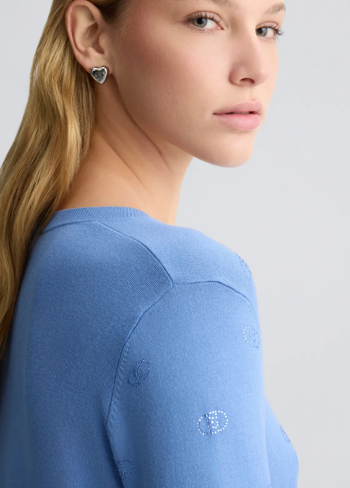 Liu Jo Jersey con logotipo y strass-Mujer Cárdigans Y Jerséis