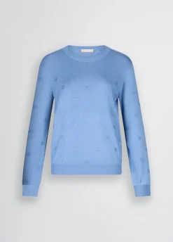 Liu Jo Jersey con logotipo y strass-Mujer Cárdigans Y Jerséis