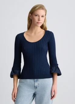 Liu Jo Jersey con mangas con volantes-Mujer Cárdigans Y Jerséis