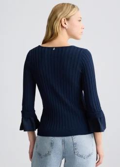 Liu Jo Jersey con mangas con volantes-Mujer Cárdigans Y Jerséis