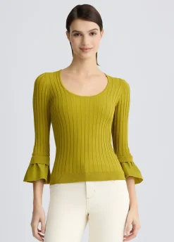 Liu Jo Jersey con mangas con volantes-Mujer Cárdigans Y Jerséis