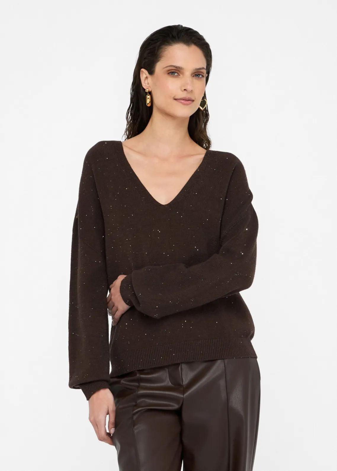 Liu Jo Jersey con microlentejuelas-Mujer Cárdigans Y Jerséis