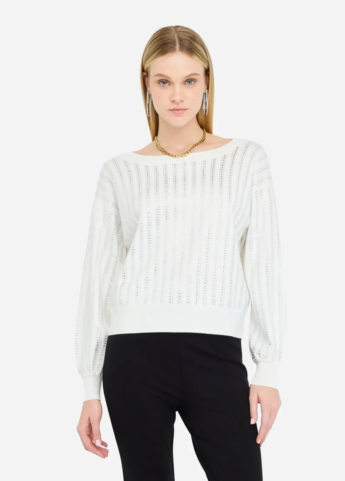Liu Jo Jersey con strass-Mujer Cárdigans Y Jerséis