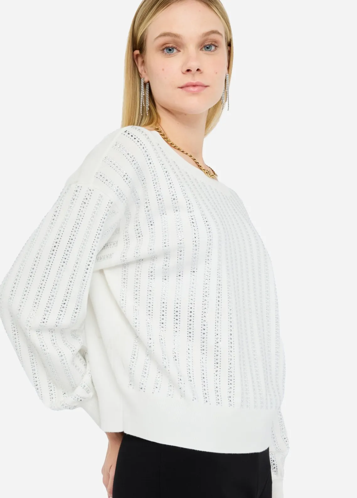 Liu Jo Jersey con strass-Mujer Cárdigans Y Jerséis