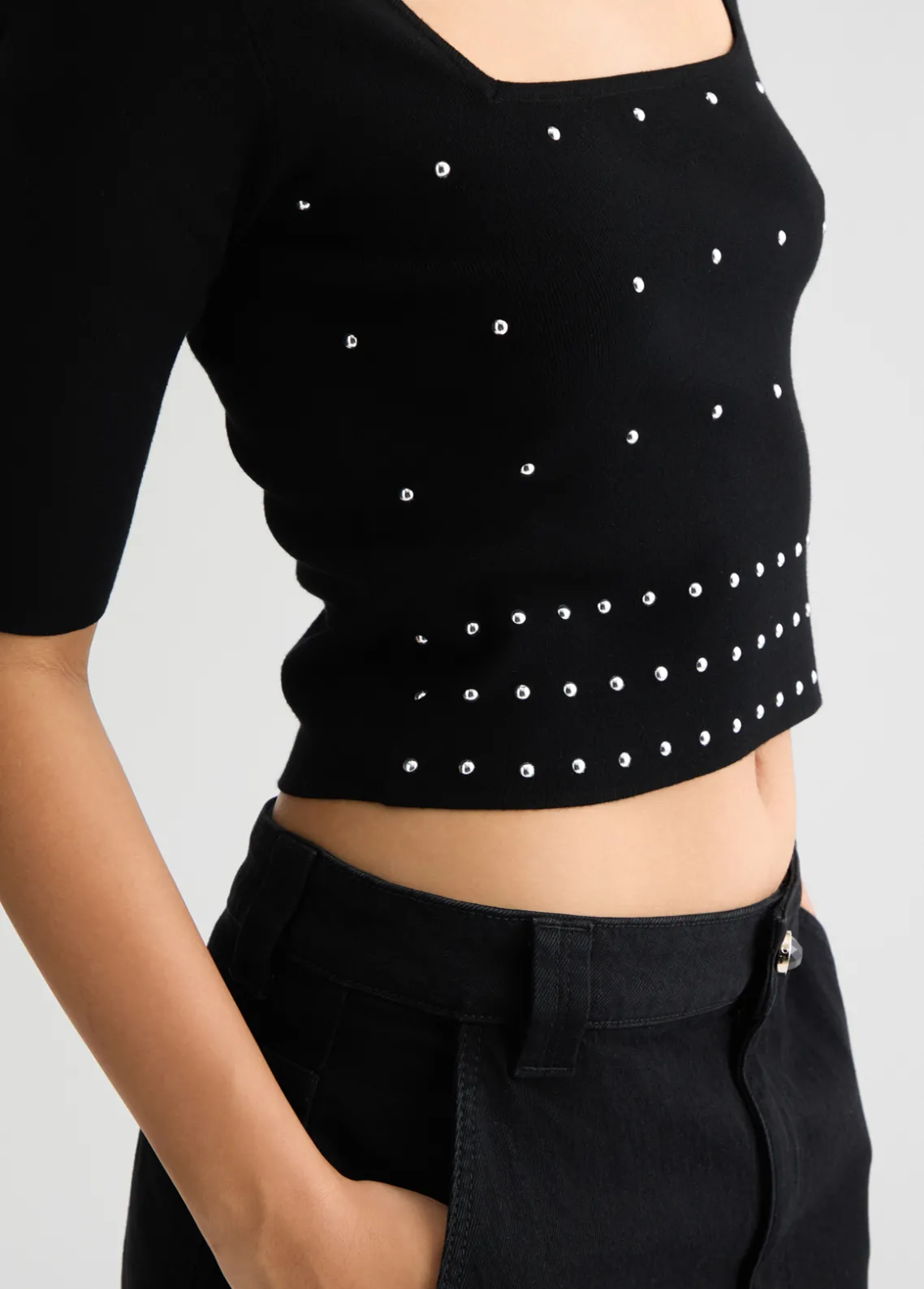 Liu Jo Jersey con tachuelas-Mujer Cárdigans Y Jerséis