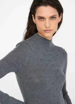 Liu Jo Jersey de 100% lana con aplicaciones-Mujer Cárdigans Y Jerséis
