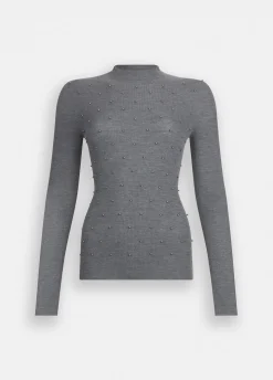 Liu Jo Jersey de 100% lana con aplicaciones-Mujer Cárdigans Y Jerséis