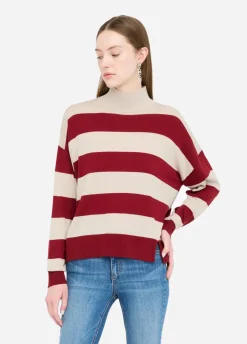 Liu Jo Jersey de cuello alto a rayas de mezcla de lana-Mujer Cárdigans Y Jerséis