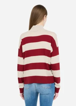 Liu Jo Jersey de cuello alto a rayas de mezcla de lana-Mujer Cárdigans Y Jerséis