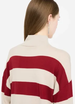 Liu Jo Jersey de cuello alto a rayas de mezcla de lana-Mujer Cárdigans Y Jerséis