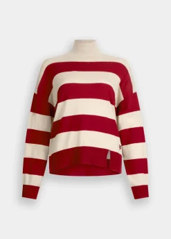 Liu Jo Jersey de cuello alto a rayas de mezcla de lana-Mujer Cárdigans Y Jerséis