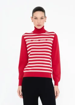 Liu Jo Jersey de cuello alto a rayas-Mujer Ropa Deportiva|Cárdigans Y Jerséis