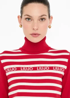 Liu Jo Jersey de cuello alto a rayas-Mujer Ropa Deportiva|Cárdigans Y Jerséis