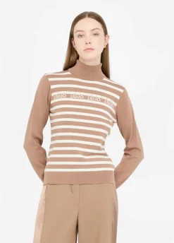 Liu Jo Jersey de cuello alto a rayas-Mujer Ropa Deportiva|Cárdigans Y Jerséis