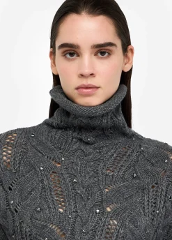 Liu Jo Jersey de cuello alto con pedrería-Mujer Cárdigans Y Jerséis