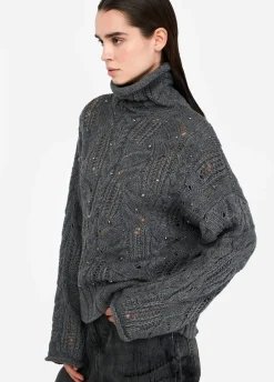 Liu Jo Jersey de cuello alto con pedrería-Mujer Cárdigans Y Jerséis