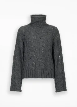 Liu Jo Jersey de cuello alto con pedrería-Mujer Cárdigans Y Jerséis