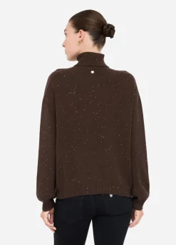 Liu Jo Jersey de cuello alto con microlentejuelas-Mujer Cárdigans Y Jerséis