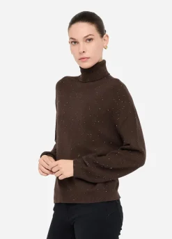 Liu Jo Jersey de cuello alto con microlentejuelas-Mujer Cárdigans Y Jerséis