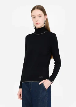 Liu Jo Jersey de cuello alto con detalles de lurex®-Mujer Cárdigans Y Jerséis
