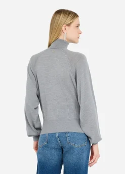 Liu Jo Jersey de cuello alto de lana con encaje-Mujer Cárdigans Y Jerséis